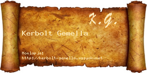 Kerbolt Gemella névjegykártya
